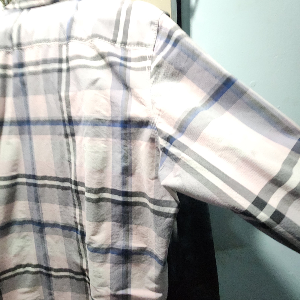 Men's Plaid Shirt - Pink and Blue